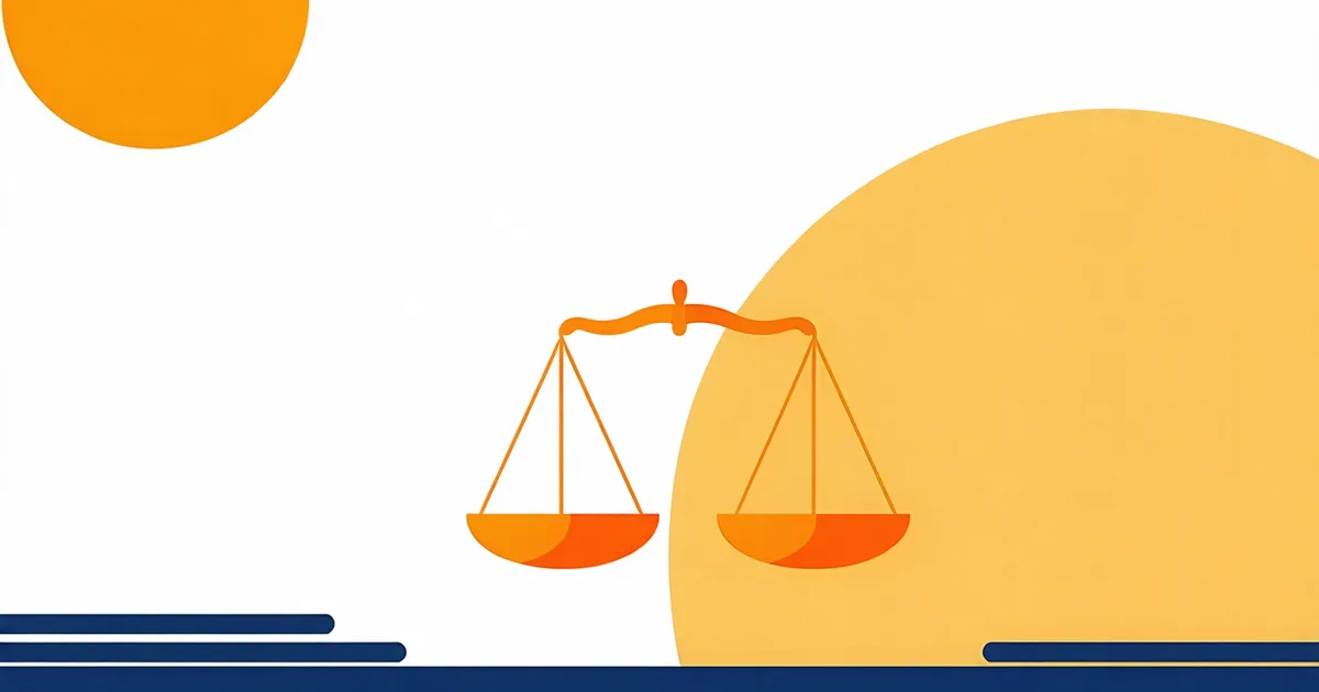 Abstract visual representing rate transparency in engineering contracts — scales of balance with amber tones